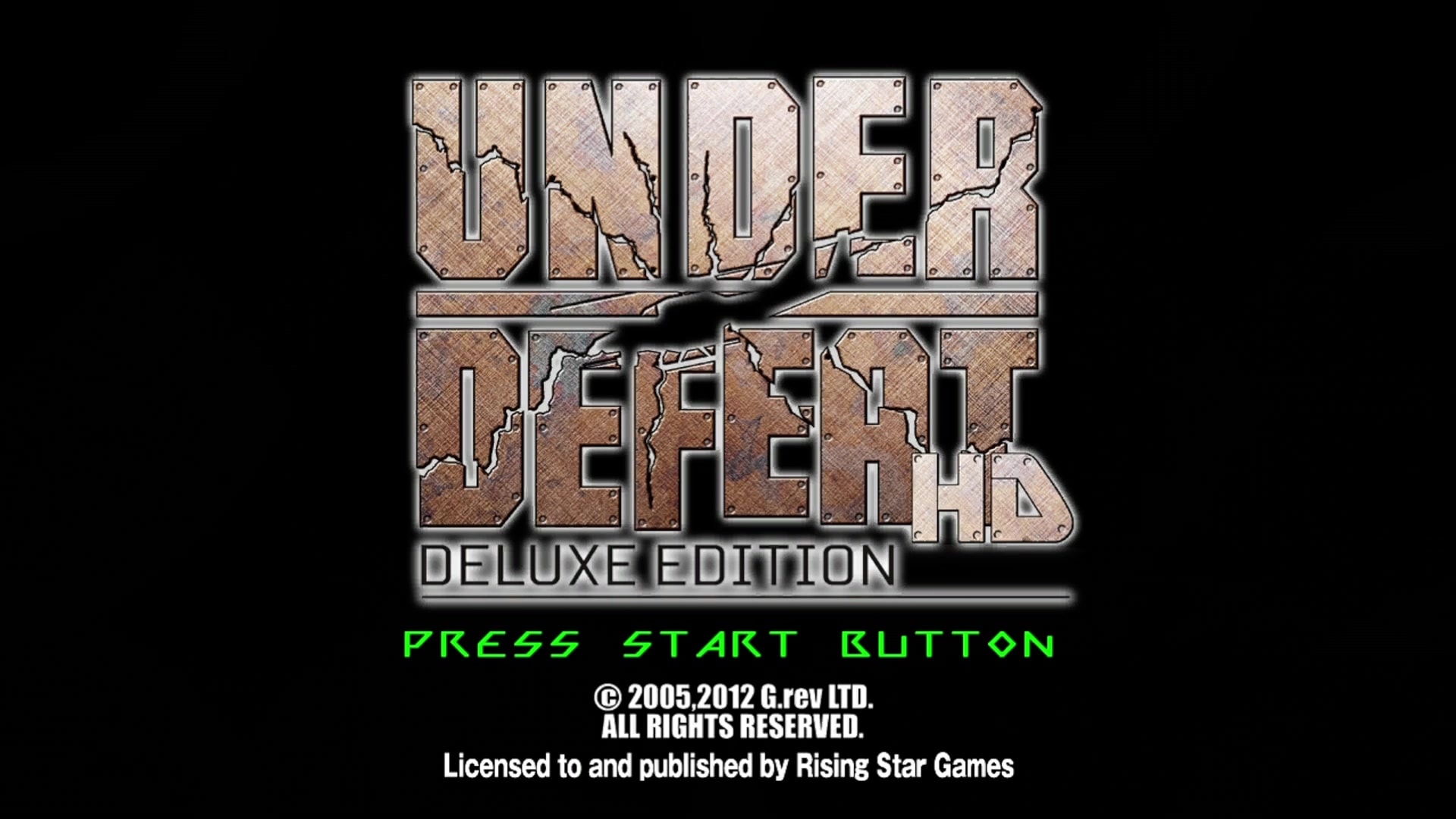 Under Defeat HD title screen for Xbox 360